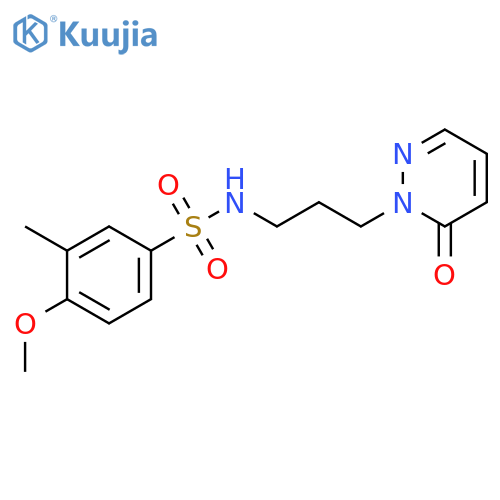 4-methoxy-3-methyl-N-[3-(6-oxo-1,6-dihydropyridazin-1-yl)propyl]benzene-1-sulfonamide structure