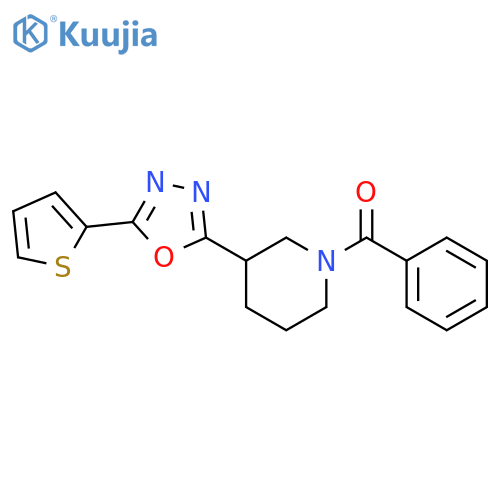 1-benzoyl-3-[5-(thiophen-2-yl)-1,3,4-oxadiazol-2-yl]piperidine structure