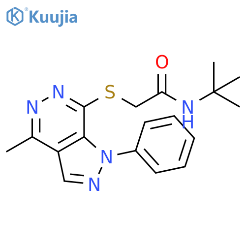 N-tert-butyl-2-({4-methyl-1-phenyl-1H-pyrazolo[3,4-d]pyridazin-7-yl}sulfanyl)acetamide structure