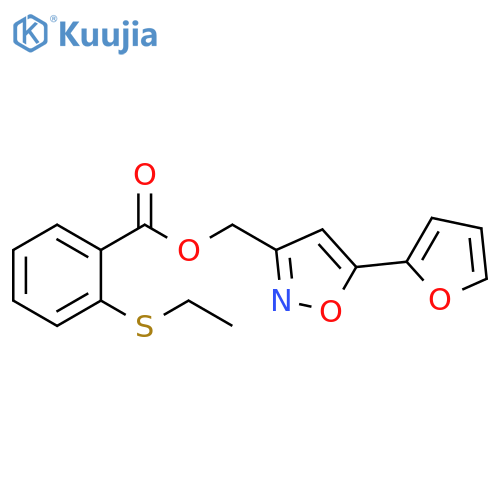 5-(furan-2-yl)-1,2-oxazol-3-ylmethyl 2-(ethylsulfanyl)benzoate structure