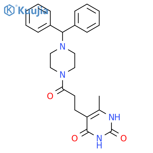 5-{3-4-(diphenylmethyl)piperazin-1-yl-3-oxopropyl}-6-methyl-1,2,3,4-tetrahydropyrimidine-2,4-dione structure