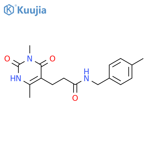3-(3,6-dimethyl-2,4-dioxo-1,2,3,4-tetrahydropyrimidin-5-yl)-N-(4-methylphenyl)methylpropanamide structure