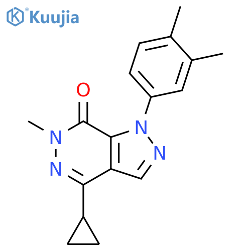 4-cyclopropyl-1-(3,4-dimethylphenyl)-6-methyl-1H,6H,7H-pyrazolo3,4-dpyridazin-7-one structure