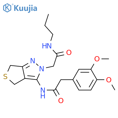2-{3-[2-(3,4-dimethoxyphenyl)acetamido]-2H,4H,6H-thieno[3,4-c]pyrazol-2-yl}-N-propylacetamide structure