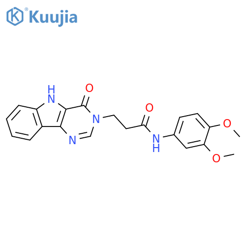 N-(3,4-dimethoxyphenyl)-3-{4-oxo-3H,4H,5H-pyrimido[5,4-b]indol-3-yl}propanamide structure