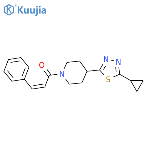 (2E)-1-[4-(5-cyclopropyl-1,3,4-thiadiazol-2-yl)piperidin-1-yl]-3-phenylprop-2-en-1-one structure