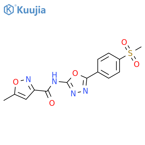 N-[5-(4-methanesulfonylphenyl)-1,3,4-oxadiazol-2-yl]-5-methyl-1,2-oxazole-3-carboxamide structure