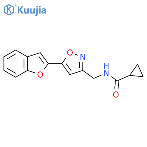 N-{5-(1-benzofuran-2-yl)-1,2-oxazol-3-ylmethyl}cyclopropanecarboxamide structure