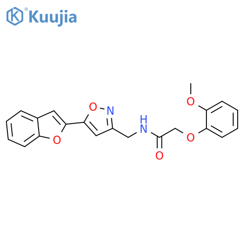 N-{5-(1-benzofuran-2-yl)-1,2-oxazol-3-ylmethyl}-2-(2-methoxyphenoxy)acetamide structure
