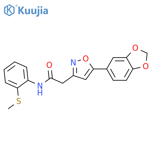 2-5-(2H-1,3-benzodioxol-5-yl)-1,2-oxazol-3-yl-N-2-(methylsulfanyl)phenylacetamide structure