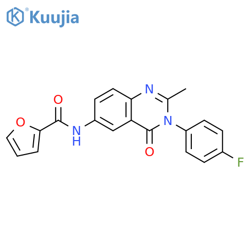 N-[3-(4-fluorophenyl)-2-methyl-4-oxo-3,4-dihydroquinazolin-6-yl]furan-2-carboxamide structure