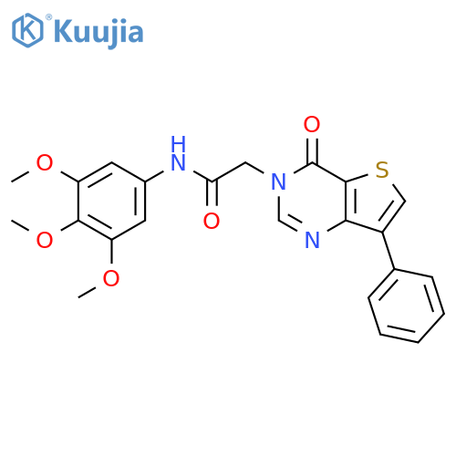 2-{4-oxo-7-phenyl-3H,4H-thieno[3,2-d]pyrimidin-3-yl}-N-(3,4,5-trimethoxyphenyl)acetamide structure