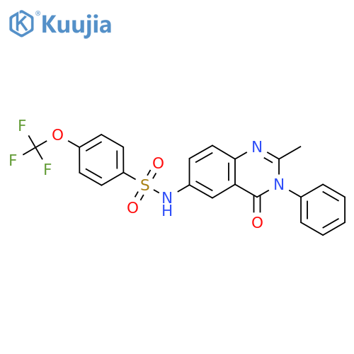 N-(2-methyl-4-oxo-3-phenyl-3,4-dihydroquinazolin-6-yl)-4-(trifluoromethoxy)benzene-1-sulfonamide structure