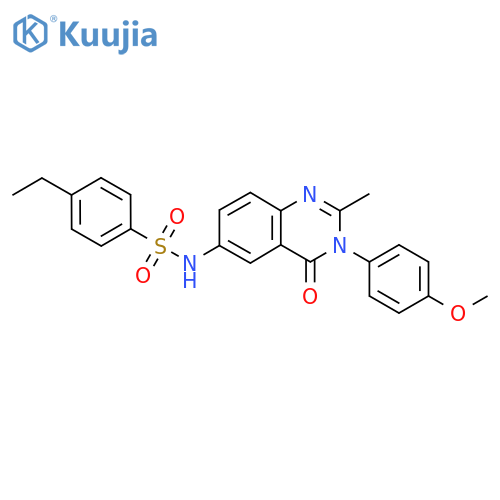 4-ethyl-N-3-(4-methoxyphenyl)-2-methyl-4-oxo-3,4-dihydroquinazolin-6-ylbenzene-1-sulfonamide structure