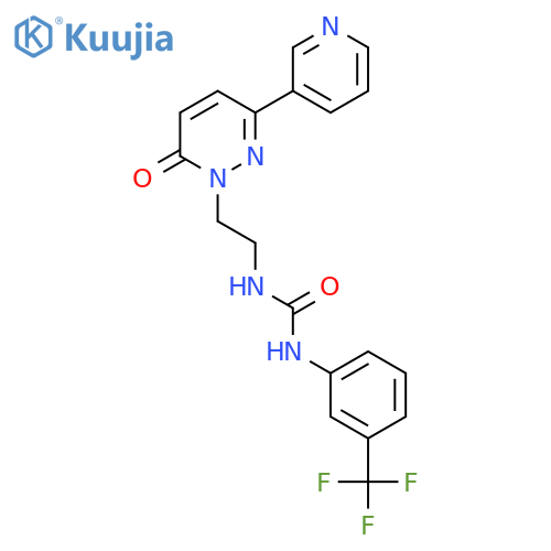 3-{2-6-oxo-3-(pyridin-3-yl)-1,6-dihydropyridazin-1-ylethyl}-1-3-(trifluoromethyl)phenylurea structure