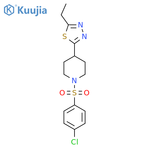 1-(4-chlorobenzenesulfonyl)-4-(5-ethyl-1,3,4-thiadiazol-2-yl)piperidine structure