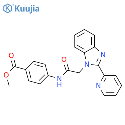 methyl 4-{2-2-(pyridin-2-yl)-1H-1,3-benzodiazol-1-ylacetamido}benzoate structure