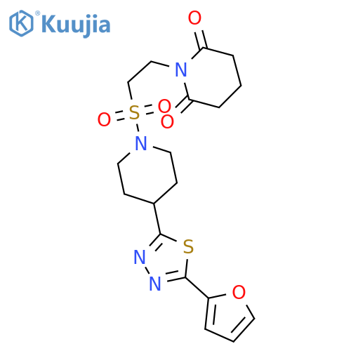1-[2-({4-[5-(furan-2-yl)-1,3,4-thiadiazol-2-yl]piperidin-1-yl}sulfonyl)ethyl]piperidine-2,6-dione structure