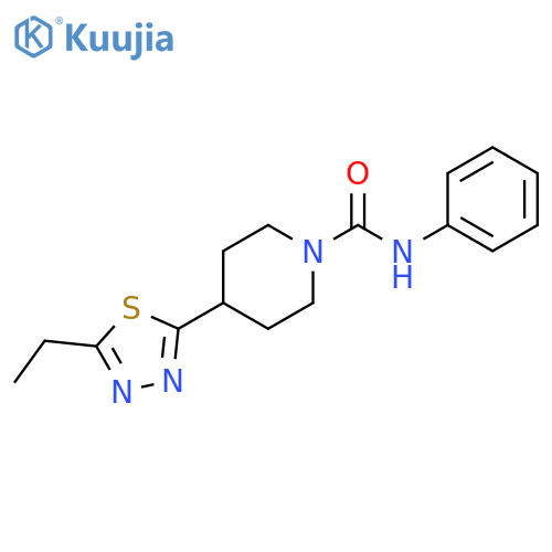 4-(5-ethyl-1,3,4-thiadiazol-2-yl)-N-phenylpiperidine-1-carboxamide structure