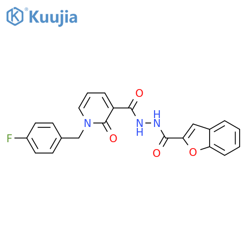 N'-(1-benzofuran-2-carbonyl)-1-[(4-fluorophenyl)methyl]-2-oxo-1,2-dihydropyridine-3-carbohydrazide structure