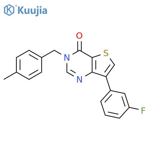 7-(3-fluorophenyl)-3-[(4-methylphenyl)methyl]-3H,4H-thieno[3,2-d]pyrimidin-4-one structure