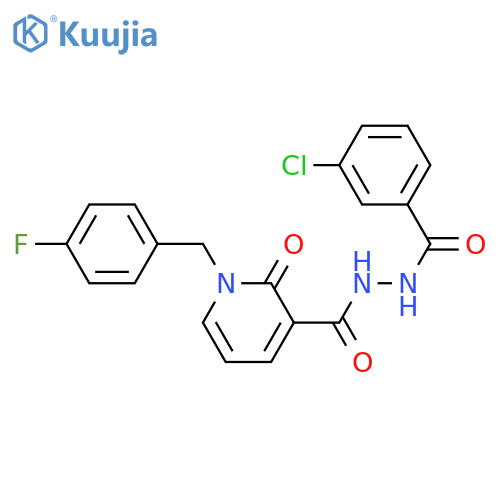 3-chloro-N'-{1-[(4-fluorophenyl)methyl]-2-oxo-1,2-dihydropyridine-3-carbonyl}benzohydrazide structure
