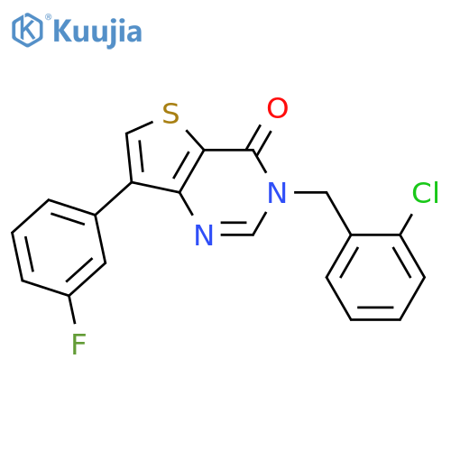 3-[(2-chlorophenyl)methyl]-7-(3-fluorophenyl)-3H,4H-thieno[3,2-d]pyrimidin-4-one structure