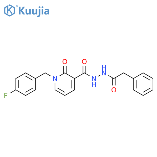 N'-{1-[(4-fluorophenyl)methyl]-2-oxo-1,2-dihydropyridine-3-carbonyl}-2-phenylacetohydrazide structure