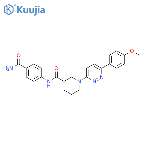 N-(4-carbamoylphenyl)-1-[6-(4-methoxyphenyl)pyridazin-3-yl]piperidine-3-carboxamide structure