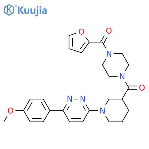 3-{3-[4-(furan-2-carbonyl)piperazine-1-carbonyl]piperidin-1-yl}-6-(4-methoxyphenyl)pyridazine structure