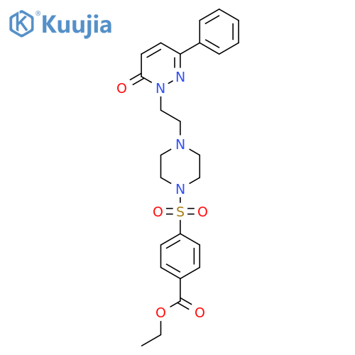 ethyl 4-({4-[2-(6-oxo-3-phenyl-1,6-dihydropyridazin-1-yl)ethyl]piperazin-1-yl}sulfonyl)benzoate structure