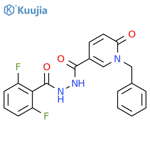 N'-(1-benzyl-6-oxo-1,6-dihydropyridine-3-carbonyl)-2,6-difluorobenzohydrazide structure