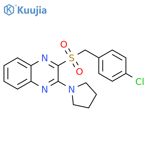 2-[(4-chlorophenyl)methanesulfonyl]-3-(pyrrolidin-1-yl)quinoxaline structure