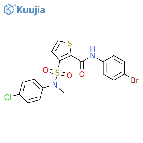 N-(4-bromophenyl)-3-[(4-chlorophenyl)(methyl)sulfamoyl]thiophene-2-carboxamide structure