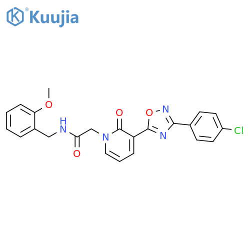 2-{3-[3-(4-chlorophenyl)-1,2,4-oxadiazol-5-yl]-2-oxo-1,2-dihydropyridin-1-yl}-N-[(2-methoxyphenyl)methyl]acetamide structure