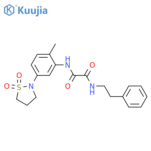 N-[5-(1,1-dioxo-1lambda6,2-thiazolidin-2-yl)-2-methylphenyl]-N'-(2-phenylethyl)ethanediamide structure