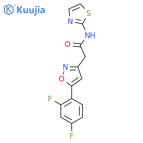 2-[5-(2,4-difluorophenyl)-1,2-oxazol-3-yl]-N-(1,3-thiazol-2-yl)acetamide structure
