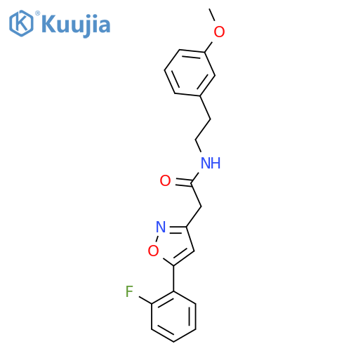 2-5-(2-fluorophenyl)-1,2-oxazol-3-yl-N-2-(3-methoxyphenyl)ethylacetamide structure