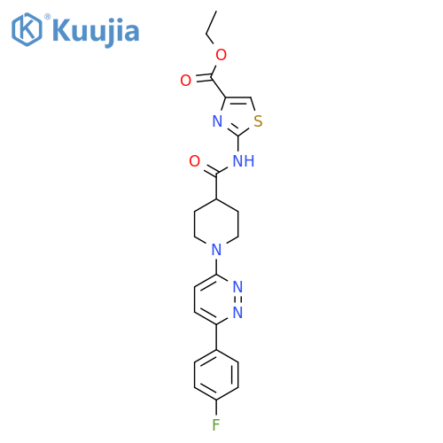 ethyl 2-{1-6-(4-fluorophenyl)pyridazin-3-ylpiperidine-4-amido}-1,3-thiazole-4-carboxylate structure