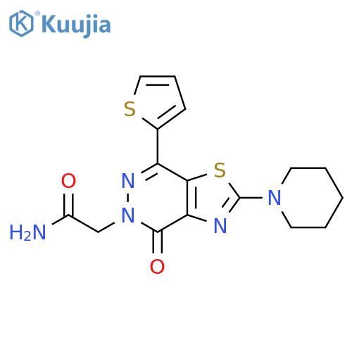 2-[4-oxo-2-(piperidin-1-yl)-7-(thiophen-2-yl)-4H,5H-[1,3]thiazolo[4,5-d]pyridazin-5-yl]acetamide structure