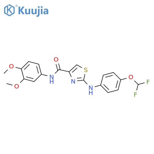 2-{4-(difluoromethoxy)phenylamino}-N-(3,4-dimethoxyphenyl)-1,3-thiazole-4-carboxamide structure