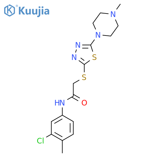 N-(3-chloro-4-methylphenyl)-2-{[5-(4-methylpiperazin-1-yl)-1,3,4-thiadiazol-2-yl]sulfanyl}acetamide structure