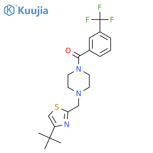 1-(4-tert-butyl-1,3-thiazol-2-yl)methyl-4-3-(trifluoromethyl)benzoylpiperazine structure