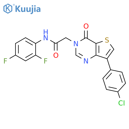 2-[7-(4-chlorophenyl)-4-oxo-3H,4H-thieno[3,2-d]pyrimidin-3-yl]-N-(2,4-difluorophenyl)acetamide structure