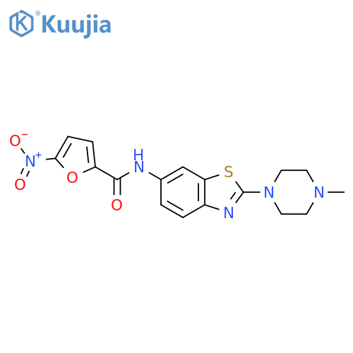 N-2-(4-methylpiperazin-1-yl)-1,3-benzothiazol-6-yl-5-nitrofuran-2-carboxamide structure