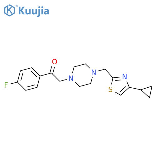 1-{4-(4-cyclopropyl-1,3-thiazol-2-yl)methylpiperazin-1-yl}-2-(4-fluorophenyl)ethan-1-one structure