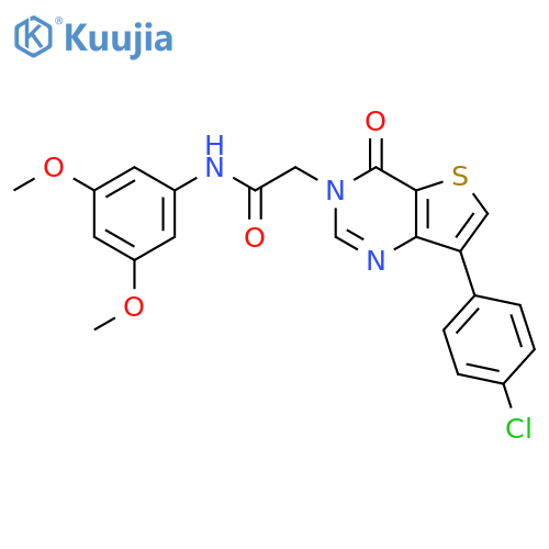 2-[7-(4-chlorophenyl)-4-oxo-3H,4H-thieno[3,2-d]pyrimidin-3-yl]-N-(3,5-dimethoxyphenyl)acetamide structure