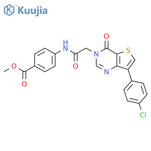methyl 4-{2-[7-(4-chlorophenyl)-4-oxo-3H,4H-thieno[3,2-d]pyrimidin-3-yl]acetamido}benzoate structure