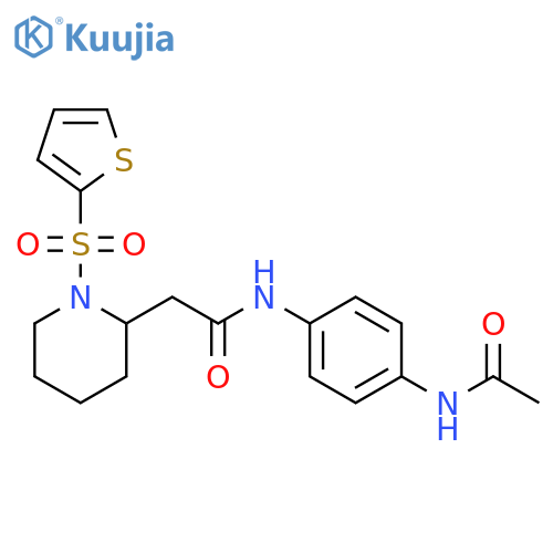 N-(4-acetamidophenyl)-2-1-(thiophene-2-sulfonyl)piperidin-2-ylacetamide structure