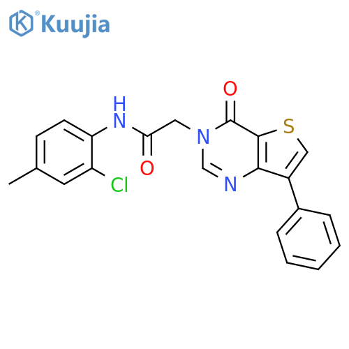 N-(2-chloro-4-methylphenyl)-2-{4-oxo-7-phenyl-3H,4H-thieno[3,2-d]pyrimidin-3-yl}acetamide structure